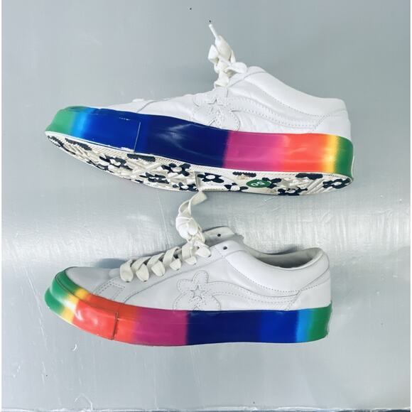 Converse Golf le Fleur One Star Ox Rainbow Sneaker Mens 11 Womens 13 LGBQ Pride - Picture 7 of 11